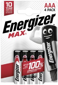 Baterie alkaliczne Energizer Max, zestaw 4 szt Bateria AAA/R03 Energizer Max  1.5 V 4 szt.