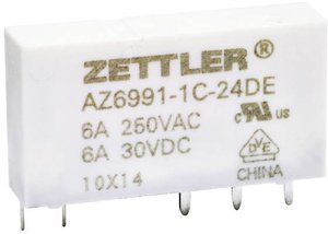 Przekaźnik drukowany Zettler Electronics AZ6991-1C-12DA, monostabilny, 1 cewka, 125 V/DC, 8, 1 szt.