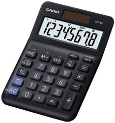 Casio MS-8F  Kalkulator stołowy czarny Wyświetlacz: 8 bateryjne, energią słoneczną (S x W x G) 101 x 148.5 x 27.6 mm
