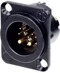 Złącze męskie XLR Neutrik NC10MD-LX-B-CON, mosiądz, złącze męskie z kołnierzem, wyjście proste, 1 szt.