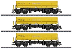 Wagon towarowy zamknięty Märklin 48459 H0 zestaw 3 wagonów wywrotki bocznej Wiebe, MHI