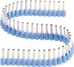 Końcówki kablowe tulejkowe, kołnierz, 0.75 mm2 x 8 mm, jasnoniebieskie, taśma 50 szt.