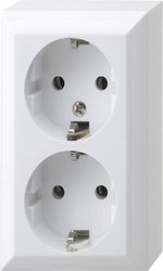 Gniazdo elektryczne REV 0510072777, biały, 2x
