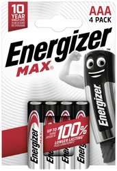 Baterie alkaliczne Energizer Max, zestaw 4 szt Bateria AAA/R03 Energizer Max  1.5 V 4 szt.