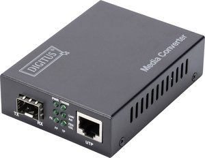 Konwerter mediów DIGITUS, SFP, 10/100/1000Base-T to slot SFP, wraz z. PSU Without moduły SFP Konwerter multimediów, sieciowy Digitus DN-82130 LAN, SFP 1 GBit/s