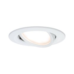Oprawa wpuszczana LED Nova Coin pojedyncza lampa obrotowa okrągła 84mm 50° Coin 6W 460lm 230V 2700K biała matowa Lampa do zabudowy Paulmann Nova 93448 6 W 470 lm