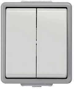 DELTA powierzchnia IP44, przełącznik serii AP ciemnoszary/jasnoszary, 10A 250V 66x 75mm Siemens Osprzęt elektroinstalacyjny   Przełącznik do żaluzji Delta szary 5TA4705