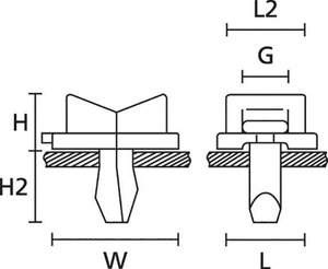 Gniazdo montażowe HellermannTyton TY5K3-PA66HS-NA 152-11309, 9.30 mm (max), 1 szt.