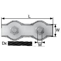 Uchwyt liny 2 mm  stal cynkowany galwanicznie dörner + helmer 4814444 20 szt.