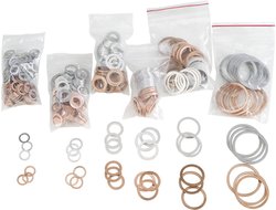 Zestaw podkładek miedzianychi aluminiowych DIN 7603, 650 szt.