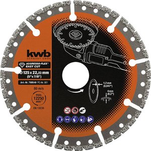 kwb 789540  Tarcza tnąca diamentowa Średnica 125 mm Średnica otworu 22.23 mm  1 szt.