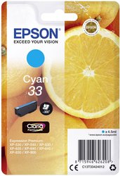 Epson atrament T3342, 33 tusz oryginalny  Cyjan C13T33424012