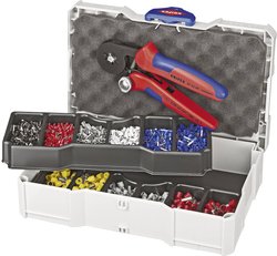 Szczypce do zaciskania + końcówki kablowe 1250 szt. Zaciskarka Knipex 97 90 09, 0.08 do 10 mm²