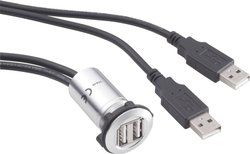 Podwójne gniazdo USB do zabudowy TRU COMPONENTS USB-06 1229315, 1 szt.