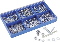 Wkręt imbusowy, DIN 7380, M3 -M5, zestaw, 402 szt.