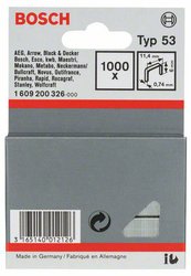 Zszywki z cienkiego drutu, typ 53, 11,4 x 0,74 x 6 mm, 1000 szt. Bosch Accessories 1609200326, N/A, Wymiary (D x S) 6 mm x 11.4 mm, 1000 szt.