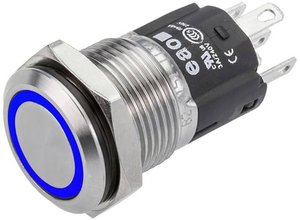 EAO 82-4151.1123 Seria 82 Podświetlany przycisk Chwilowy 16mm Niebieski 12V Przycisk eao 82-4151.1123, 16.20 mm, 1 szt.