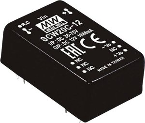 Moduły przetwornicy MEANWELLL DC/DC serii SCW20 DIP24/DIL24 Obudowa Pojedyncze wyjście Stosunek napięcia wejściowego: 2:1 Moc: 20W regulowana Moduł przetwornicy DC/DC Mean Well SCW20B-15 SCW20B-15, 20 W, 1.33 A, 1 szt.