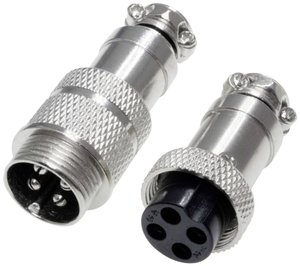 Złącze męskie okrągłe 453562, styki:4, 60 V/AC, 7 A, 1 zest.