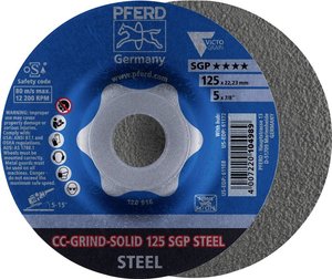 Tarcza szlifierska PFERD CC-GRIND-SOLID 125 SGP STEEL 64187126 10 szt.