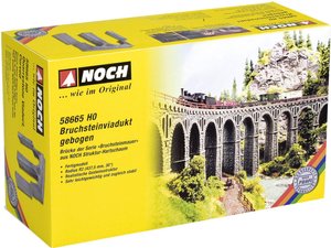 Wiadukt NOCH, kamienny, z zakrętem, w skali H0, NO