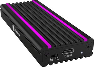 Obudowa USB Type-C™ na dysk SSD M.2 NVMe z podświetleniem RGB Obudowa dysku M.2 ICY BOX IB-1824ML-C31 60717, USB 3.2 Gen 2