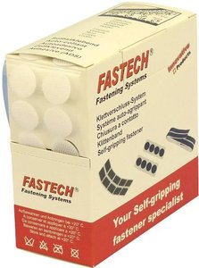 Rzep okrągły do przyklejania na gorąco element z pętelkami i haczykami (Ø) 20 mm biały FASTECH® B20-COIN000005 460 Teile