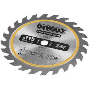 Akumulator do piły tarczowej 115/9,5mm 24T Tarcza tnąca DEWALT   1 szt.