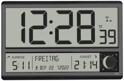 TFA Dostmann 60.4524.01 Sterowany radiowo Zegar ścienny 360 cm x 28 mm x 235 mm czarny duży wyświetlacz