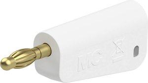 Wtyczka pojedyncza 4 mm całkowicie biała Stäubli LM-4A-39 Wtyk lamelowy 1 szt.