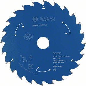 Akumulatorowa piła tarczowa Expert for Wood, 140 x 1,8/1,3 x 20, 24 zęby Tarcza tnąca Bosch Accessories  140 x 20 mm 1 szt.