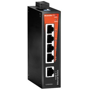 Weidmüller Switch sieciowy, unmanaged, Fast Ethernet, Liczba portów: 5x RJ45, IP 30, -10 °C...+60 °C 1240840000  Ilość portów Ethernet 5