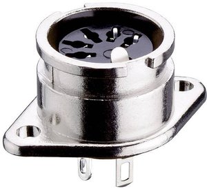 Gniazdo montażowe DIN PBR 6, 6-pin, niklowe