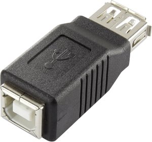 Przejściówka, adapter USB 2.0 Renkforce RF-4080801 rf-usba-05, [1x złącze żeńskie USB-A 2.0 - 1x złącze żeńskie USB-B 2.0]