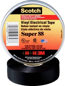 Scotch® Super 88 Vinylowa taśma izolacyjna, czarna, 19 mm x 20 m, 0,22 mm, opakowanie zbiorcze Taśma izolacyjna Scotch Scotch® SUPER88-19X20-B  (D x S) 20 m x 19 mm 20 m 1 szt.