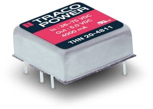 Przetwornica DC/DC, do PCB TracoPower THN 20-2411 THN 20-2411, 20 W, 5 V/DC, 4 A, 1 szt.