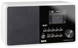 Kompaktowe radio hybrydowe do odbioru radia internetowego, DAB+, FM Radio internetowe Imperial DABMAN i150 Internet, DAB+, UKW  biały