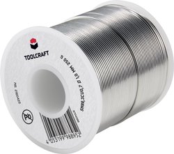 Cyna lutownicza bezołowiowa TOOLCRAFT  szpula Sn99,3Cu0,7 ROL1 250 g 1 mm
