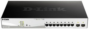 Przełącznik sieciowy D-Link DGS-1210-10MP/E, zarządzalny, L2/L3 Gigabit Ethernet (10/100/1000), obsługa Power Over Ethernet (PoE), czarny D-Link DGS-1210-10MP/E Switch sieciowy RJ45/SFP  8+2 Porty 20 GBit/s funkcja PoE