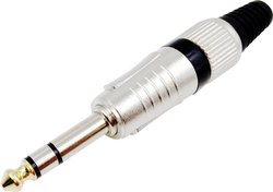 Złącze męskie jack 6,35 mm TRU COMPONENTS 1408827, niklowany, złącze męskie proste, 1 szt.