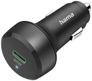 Hama Car Charger 20W Ładowarka USB 20 W samochód osobowy, samochód ciężarowy Maksymalne natężenie wyjściowe 3000 mA Ilość wyjść: 1 x USB-C