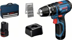 Bosch Professional GSB 12V-15 -Wiertarka udarowa akumulatorowa zaw. 2 akumulatory