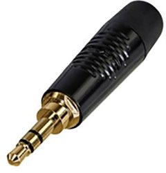 3-biegunowy wtyk jack 3,5 mm, obudowa chromowana na czarno, styki złocone Złącze męskie jack 3,5 mm Rean AV RTP3C-B RTP3C-B, złącze męskie, 1 szt.