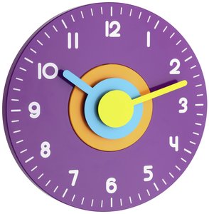 TFA Dostmann 60.3015.11 Kwarcowy Zegar ścienny 230 mm x 40 mm  liliowy cicha praca mechanizmu