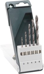 5-częściowy Zestaw wierteł do drewna z chwytem sześciokątnym 2.0, 3.0, 4.0, 5.0, 6.0 mm Zestaw wierteł spiralnych do drewna Bosch Accessories 2609255326 1 zest.