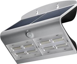 Lampa solarna kinkiet Goobay 45812, czujnik ruchu, LED 6.8 W, srebrna