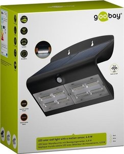 Lampa solarna kinkiet Goobay 45812, czujnik ruchu, LED 6.8 W, srebrna