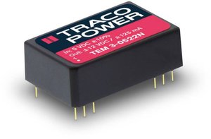 Przetwornica DC/DC, do PCB TracoPower TEM 3-0522N TEM 3-0522N, 3 W, 12 V/DC, -12 V/DC, 125 mA, 1 szt.