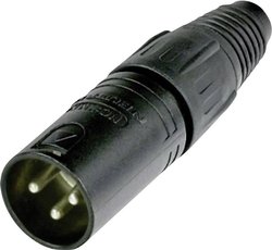 Złącze męskie XLR NC3MX-BAG Neutrik NC3MX-BAG złącze męskie proste Ilość styków: 3  czarny 1 szt.