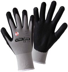 Rękawice robocze L+D worky NITRIL GRID 1167-10, Rozmiar rękawic: 10, XL, czarny, szary